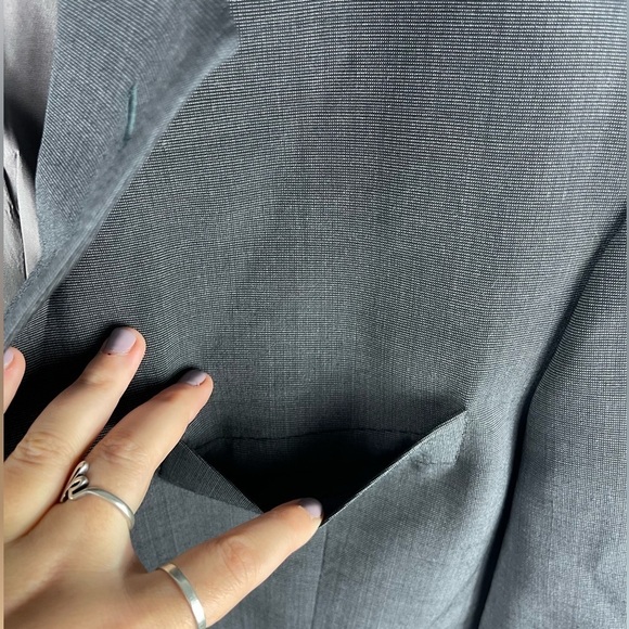 BOSS HUGO BOSS Saks Fifth Avenue Virgin Wool Men’s Blazer Suit Jacket Grey Lined - Picture 4 of 12